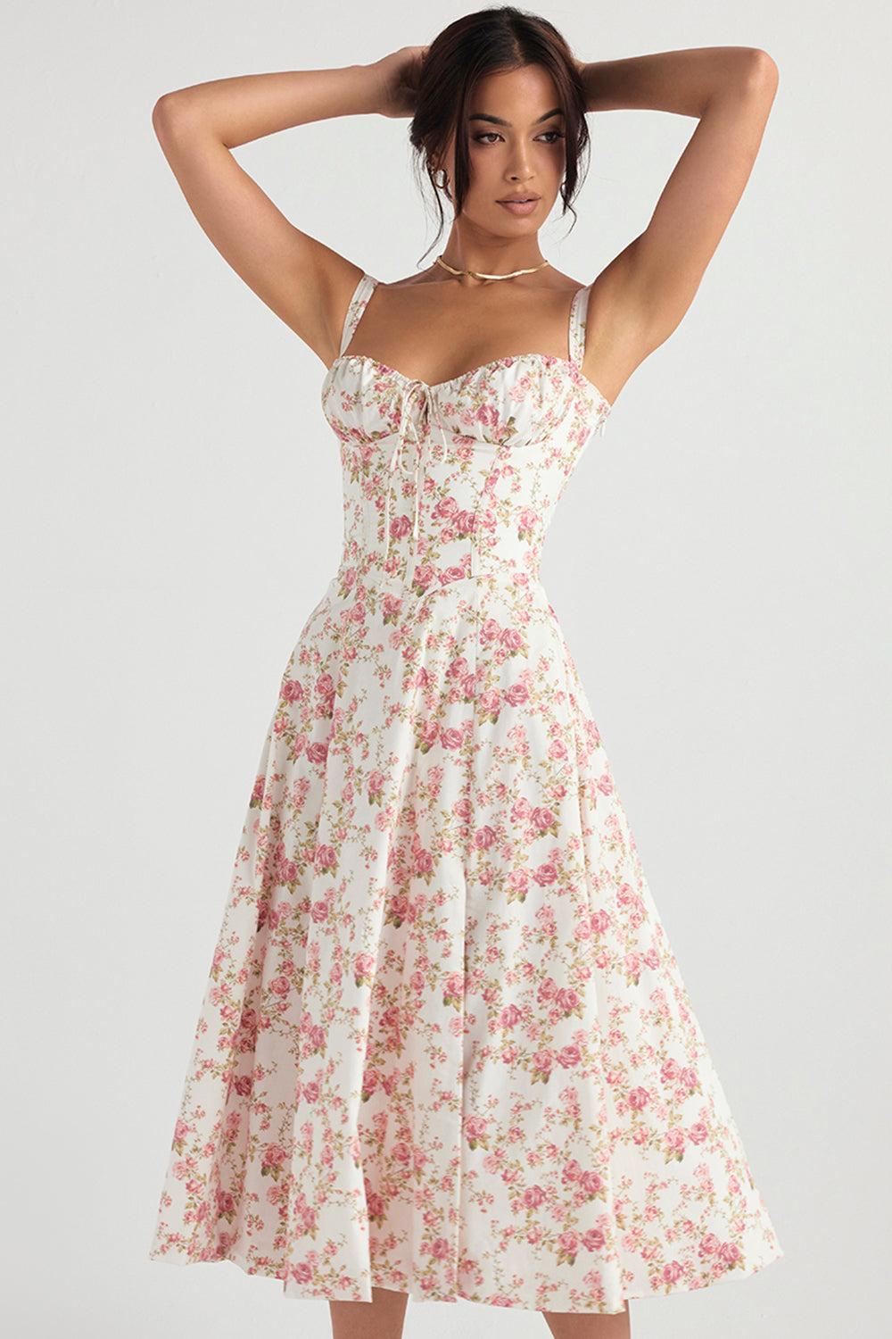 Vestido corsé para mujer – Estampado primaveral moderno, corte entallado y estilo femenino