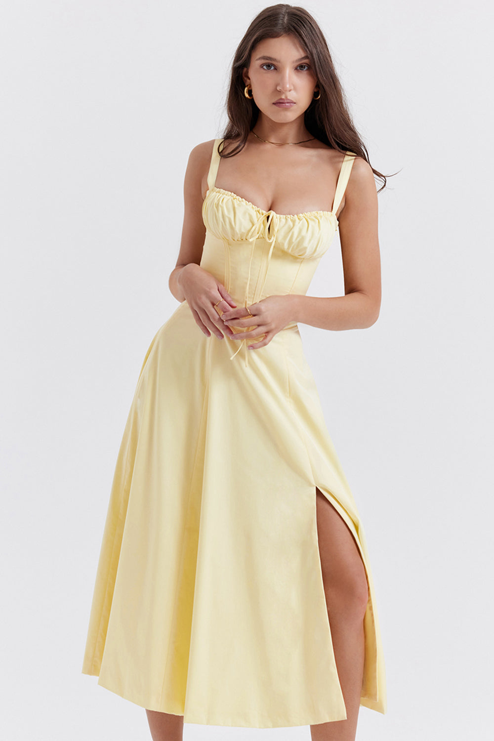 Vestido corsé para mujer – Estampado primaveral moderno, corte entallado y estilo femenino