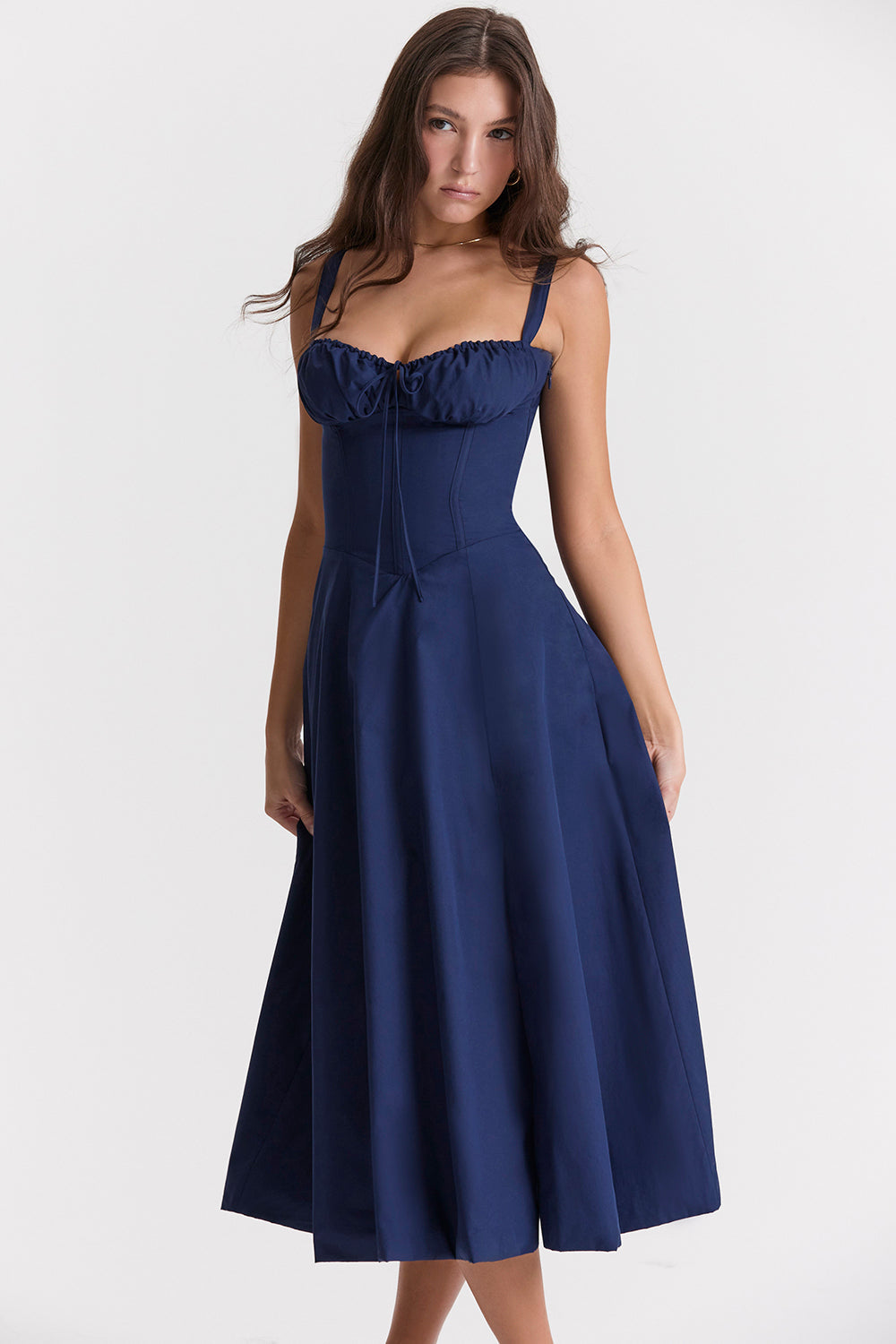 Vestido corsé para mujer – Estampado primaveral moderno, corte entallado y estilo femenino