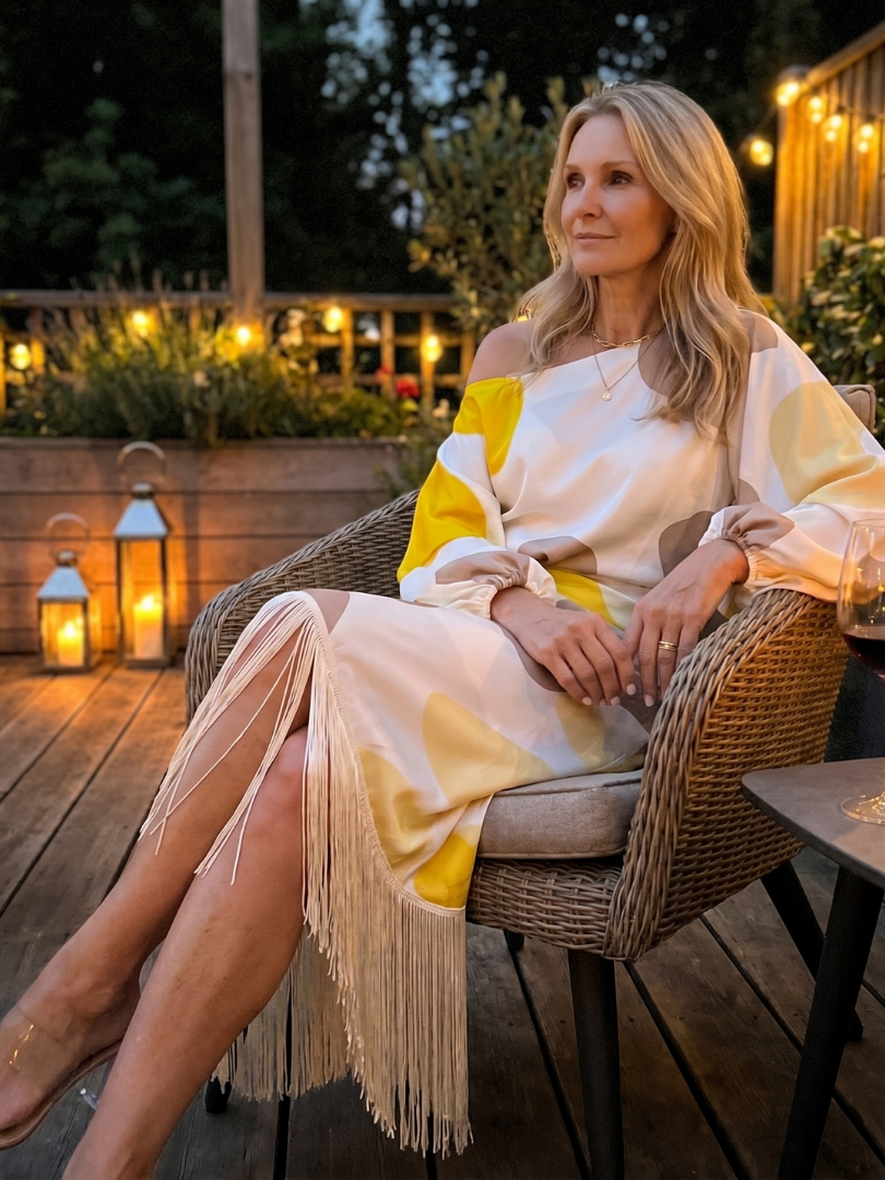 Vestido cruzado asimétrico midi para mujer