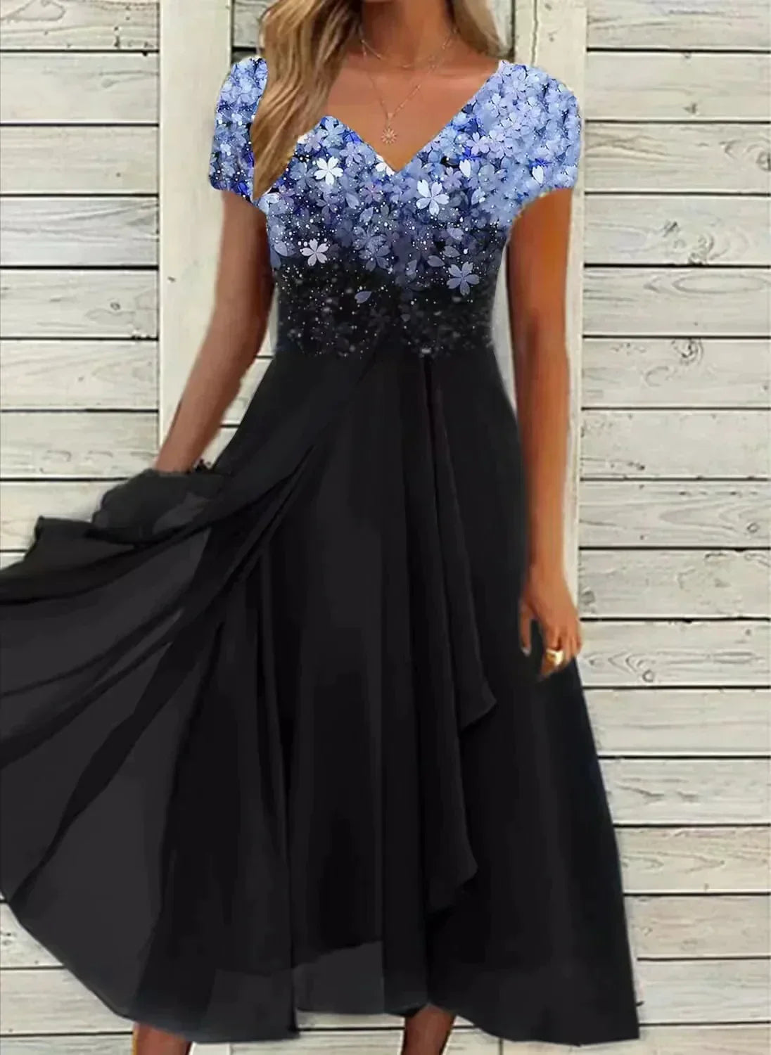 Vestido de fiesta en chifón ligero con caída elegante