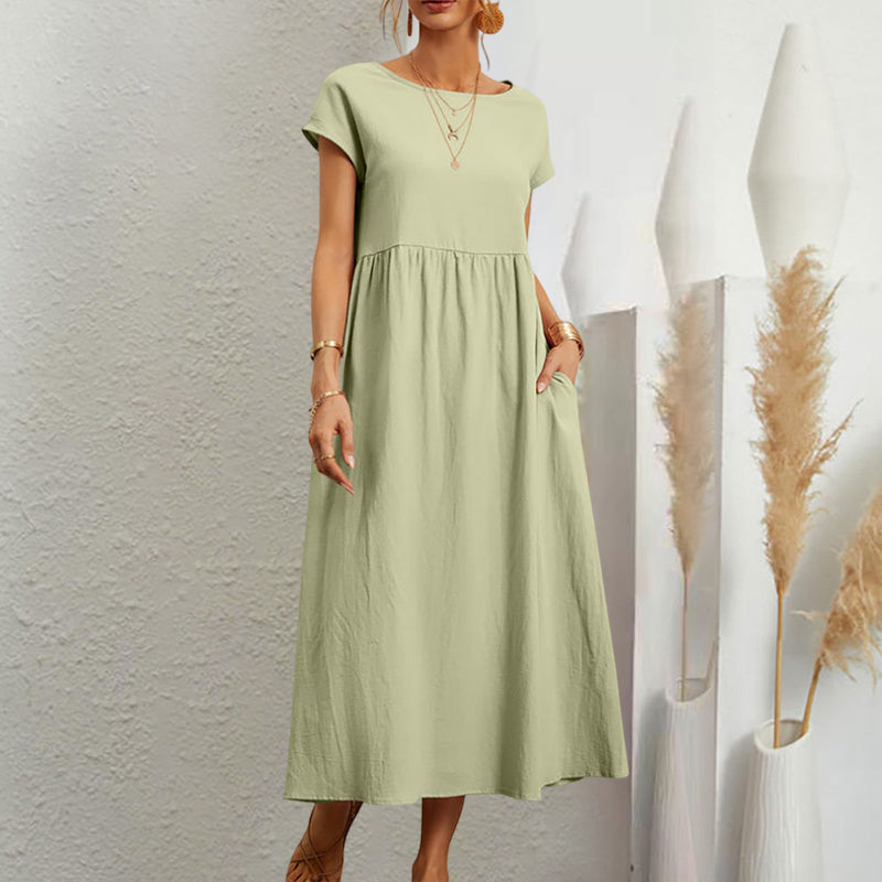 Vestido de verano sin mangas con corte en A para mujer