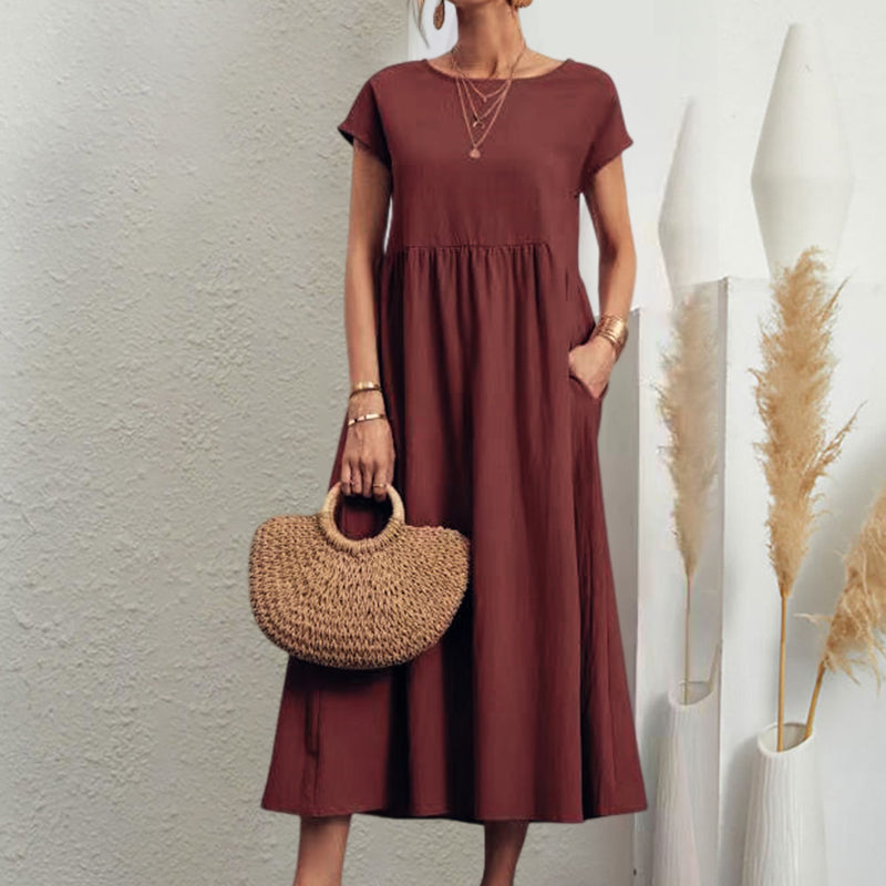 Vestido de verano sin mangas con corte en A para mujer