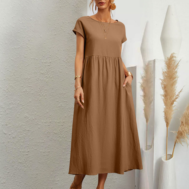Vestido de verano sin mangas con corte en A para mujer