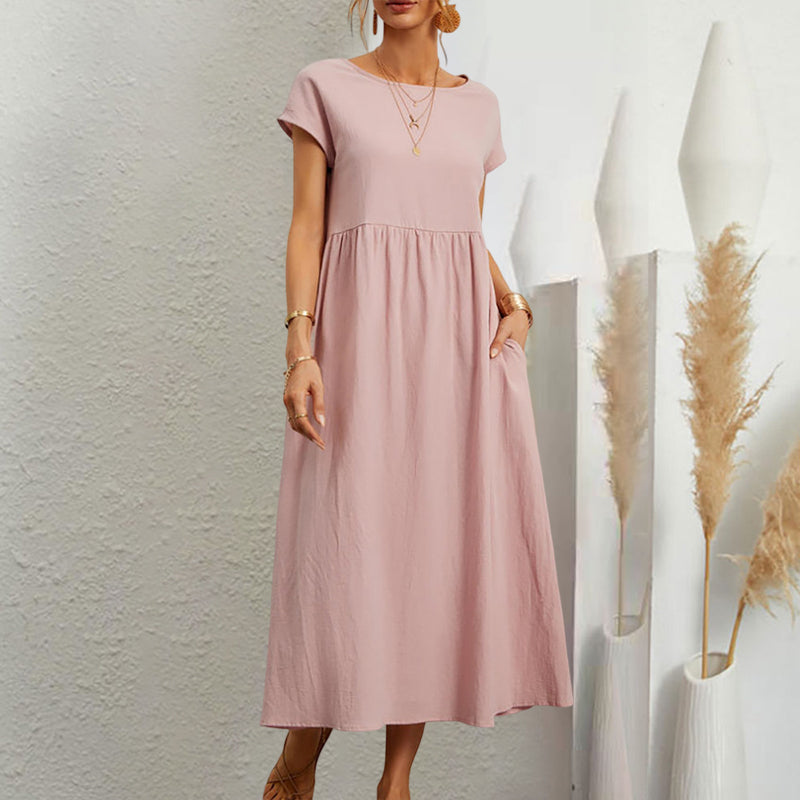 Vestido de verano sin mangas con corte en A para mujer