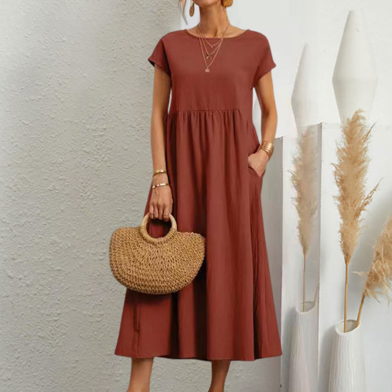 Vestido de verano sin mangas con corte en A para mujer