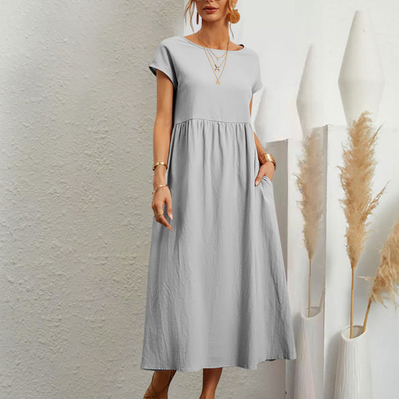 Vestido de verano sin mangas con corte en A para mujer