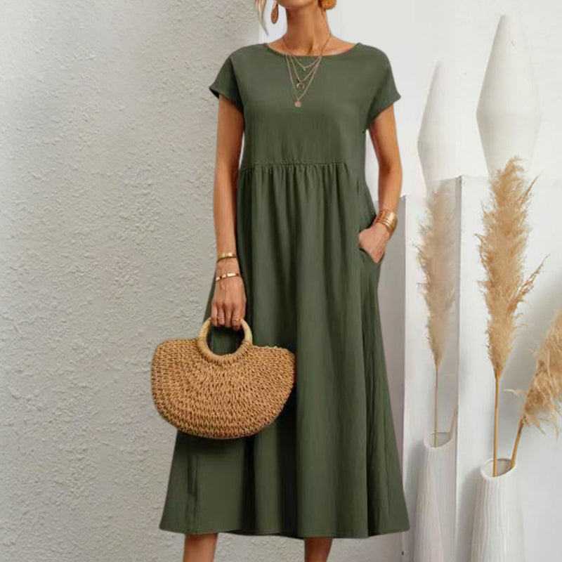 Vestido de verano sin mangas con corte en A para mujer