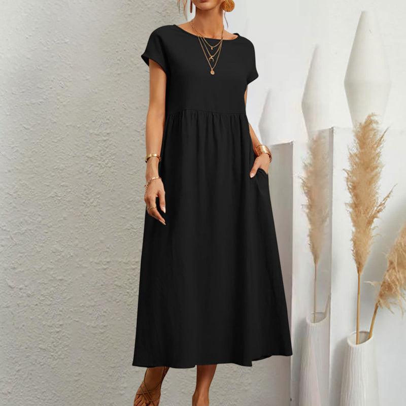 Vestido de verano sin mangas con corte en A para mujer