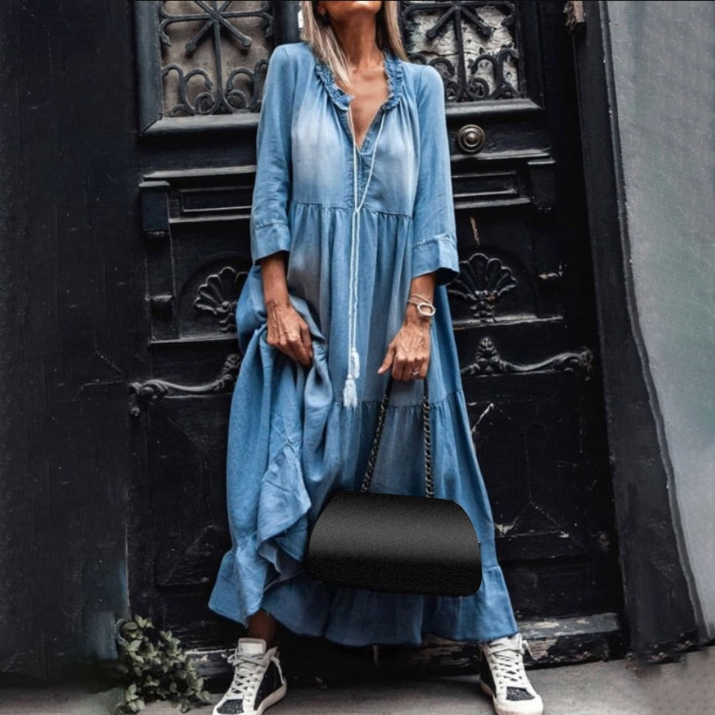 Vestido de verano vintage para mujer