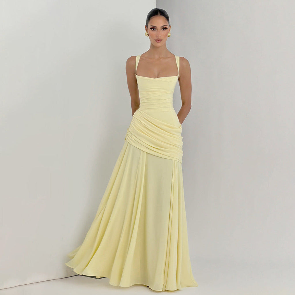 Vestido elegante liso ceñido para mujer