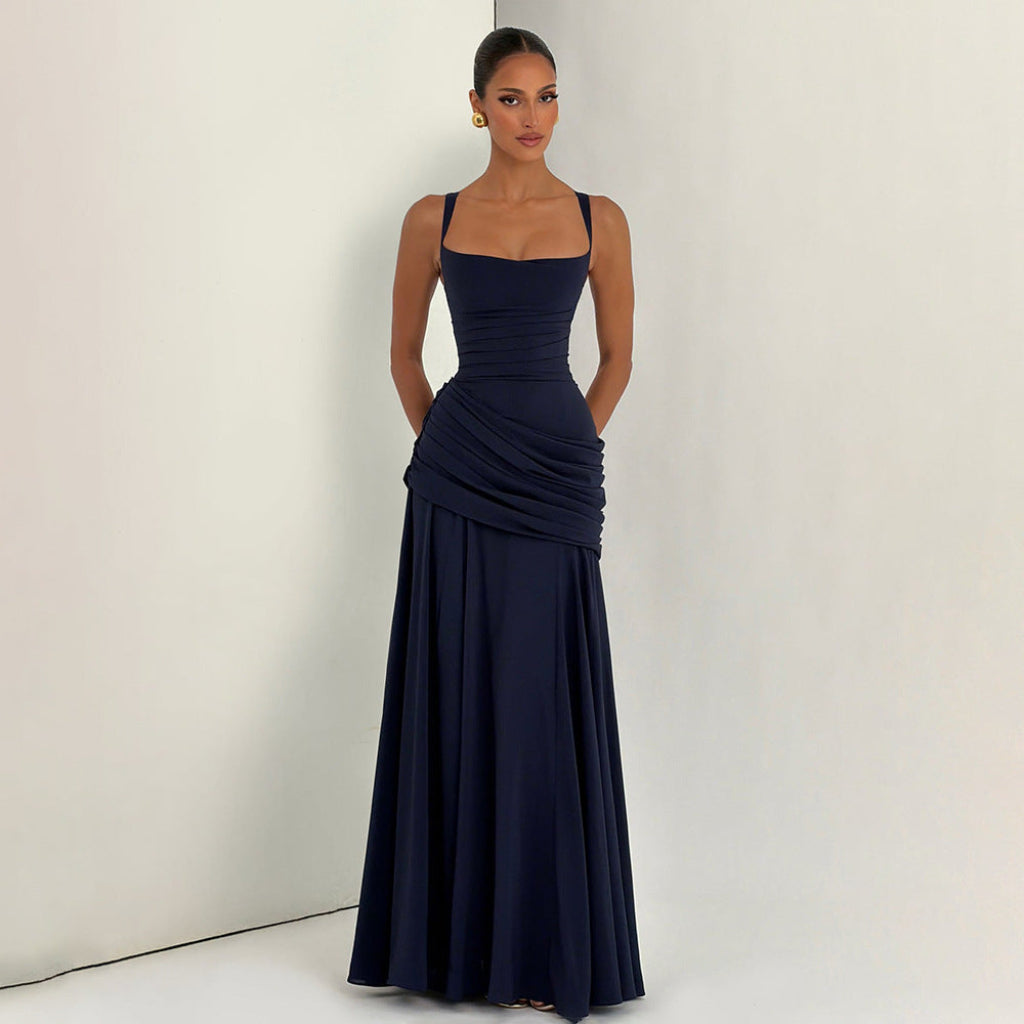 Vestido elegante liso ceñido para mujer