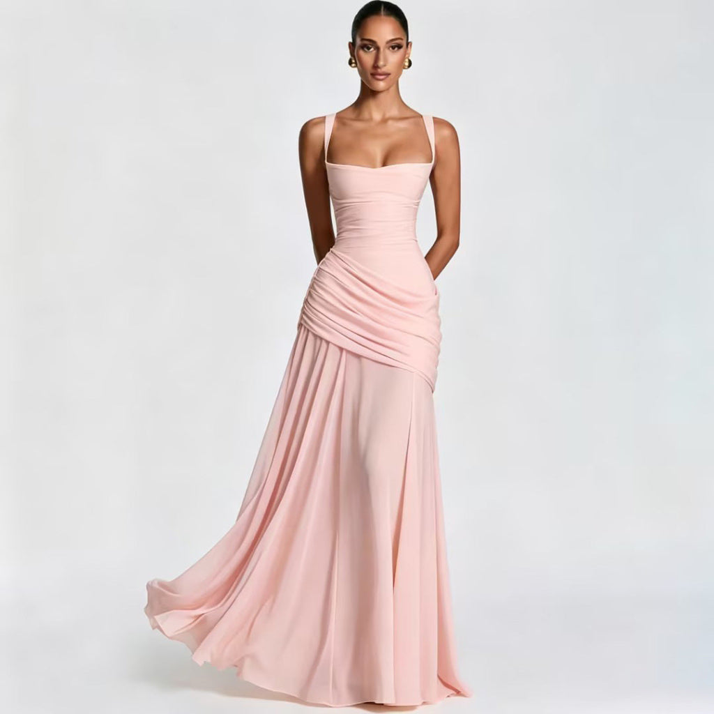 Vestido elegante liso ceñido para mujer