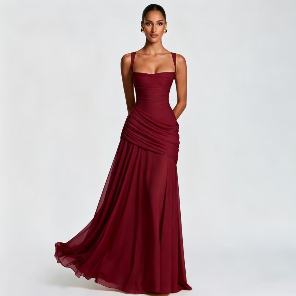 Vestido elegante liso ceñido para mujer