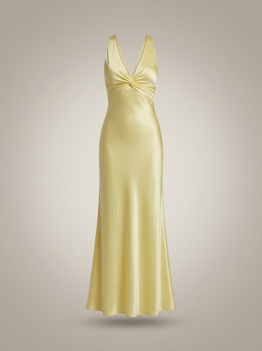 Vestido largo de fiesta para mujer con escote en V para bodas y celebraciones