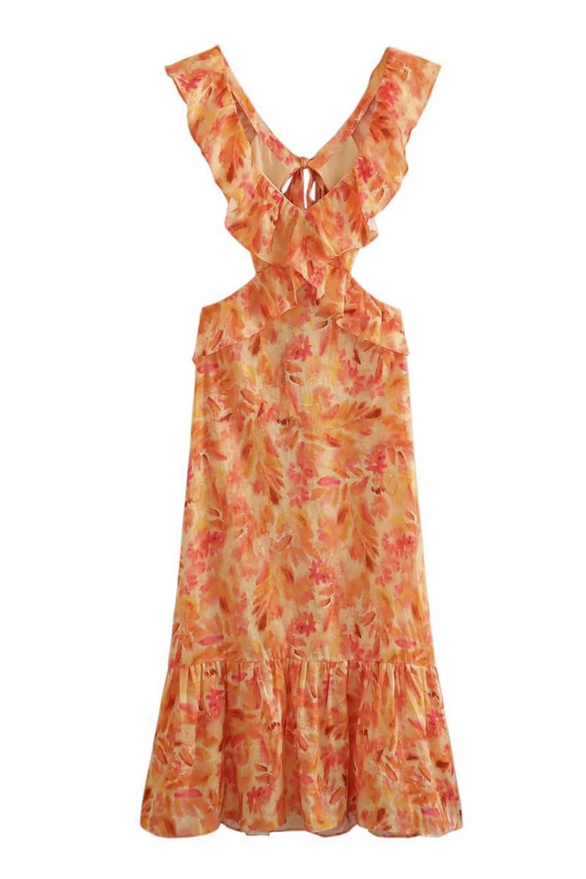 Vestido largo de flores sin mangas para mujer