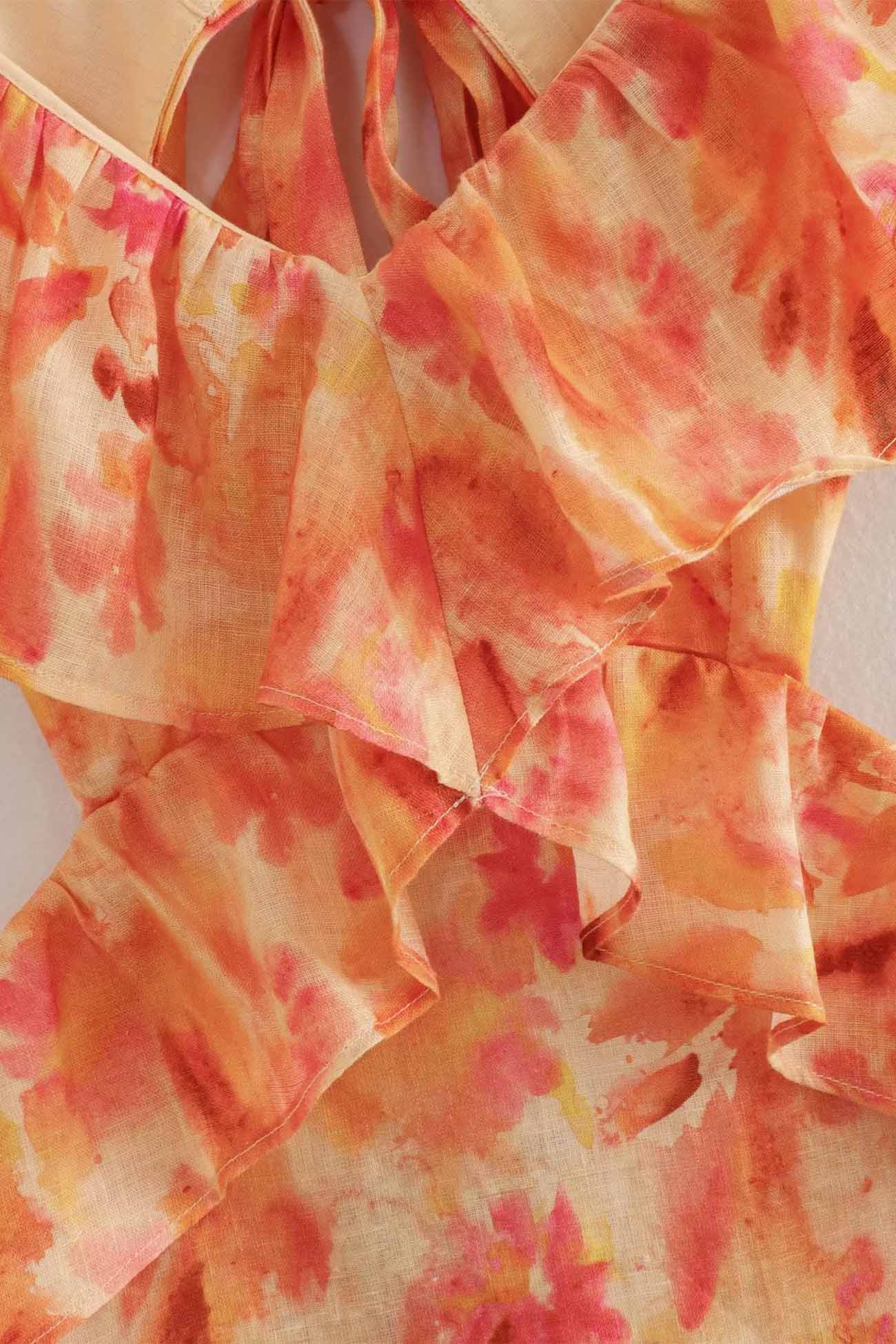 Vestido largo de flores sin mangas para mujer