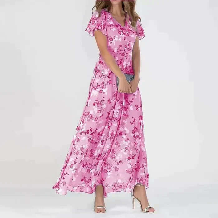 Vestido largo de verano con estampado floral y ajuste favorecedor