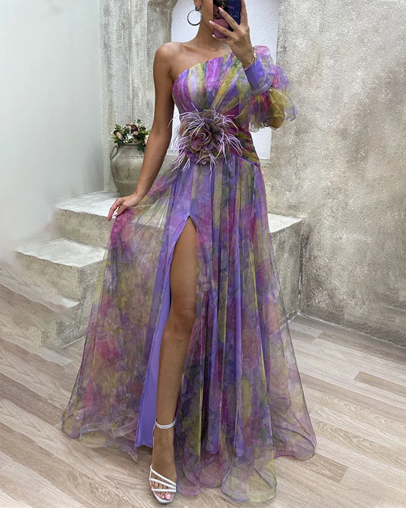 Vestido Mágico de Tul con Capas Ligeras y Fluidas