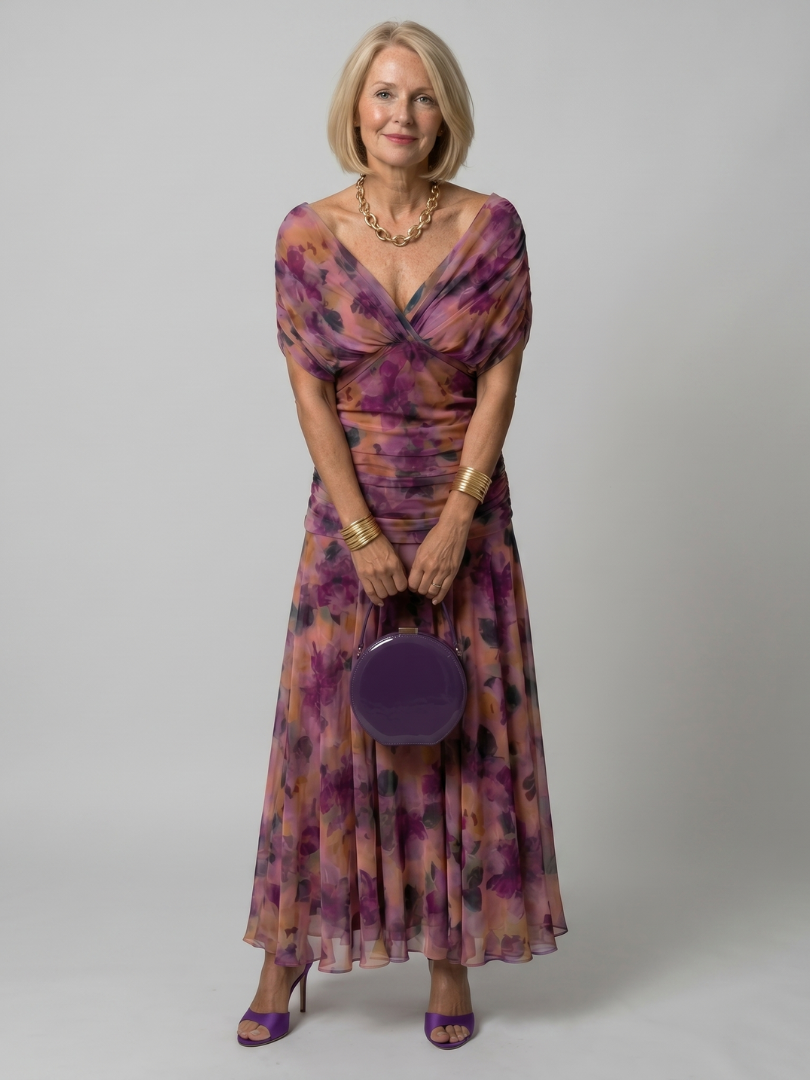 Vestido maxi con hombros descubiertos para mujer