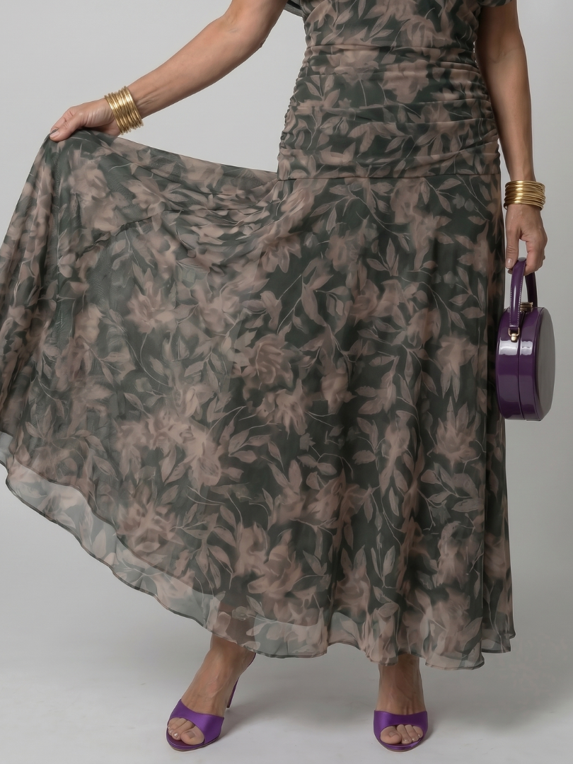 Vestido maxi con hombros descubiertos para mujer