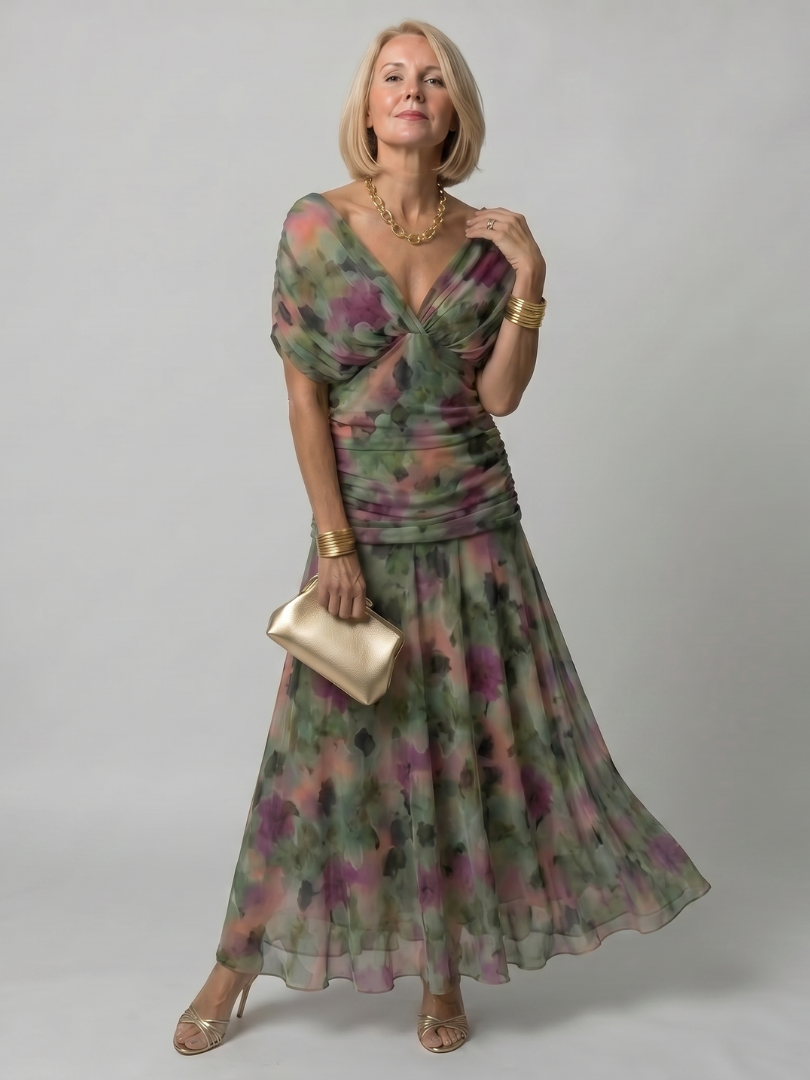 Vestido maxi con hombros descubiertos para mujer