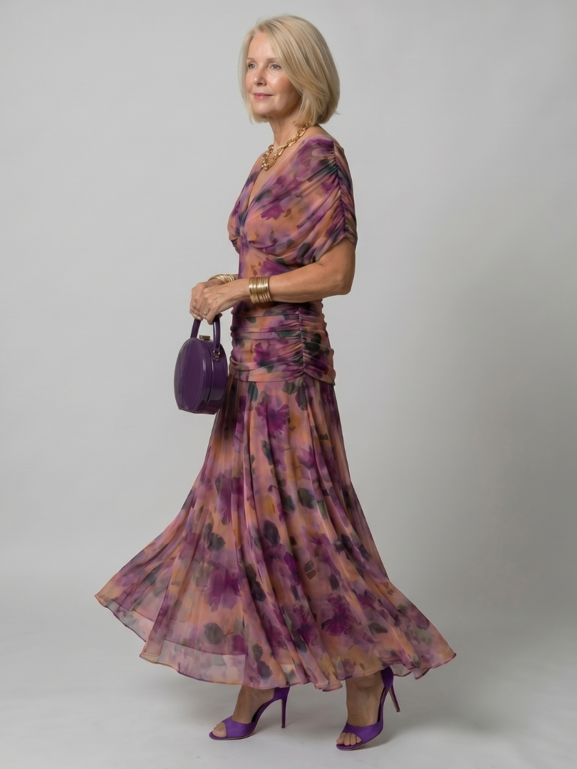 Vestido maxi con hombros descubiertos para mujer
