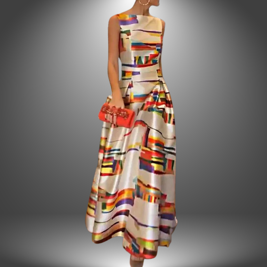 Vestido maxi corte A sin mangas