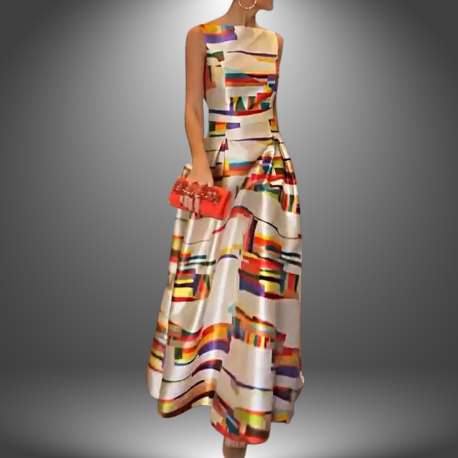 Vestido maxi corte A sin mangas