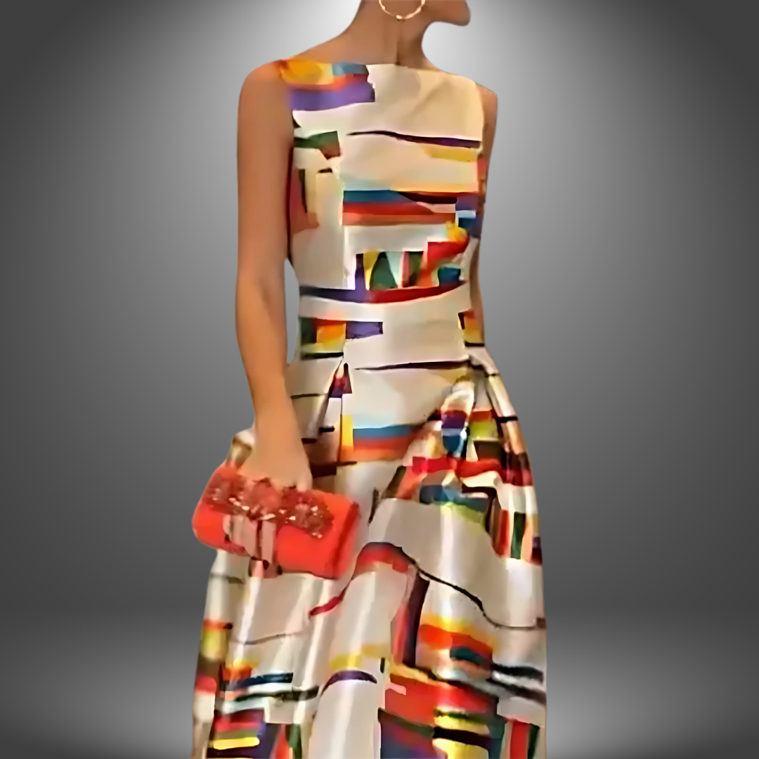 Vestido maxi corte A sin mangas