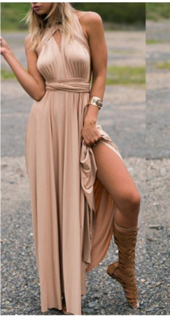 Vestido maxi cruzado sin mangas con cuello halter para mujer