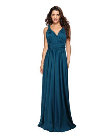 Vestido maxi cruzado sin mangas con cuello halter para mujer