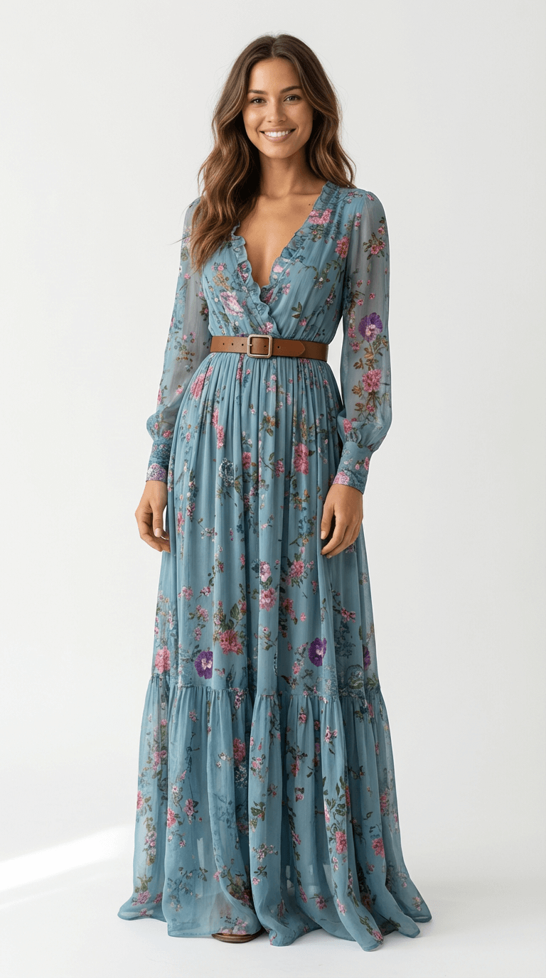 Vestido maxi de estilo bohemio