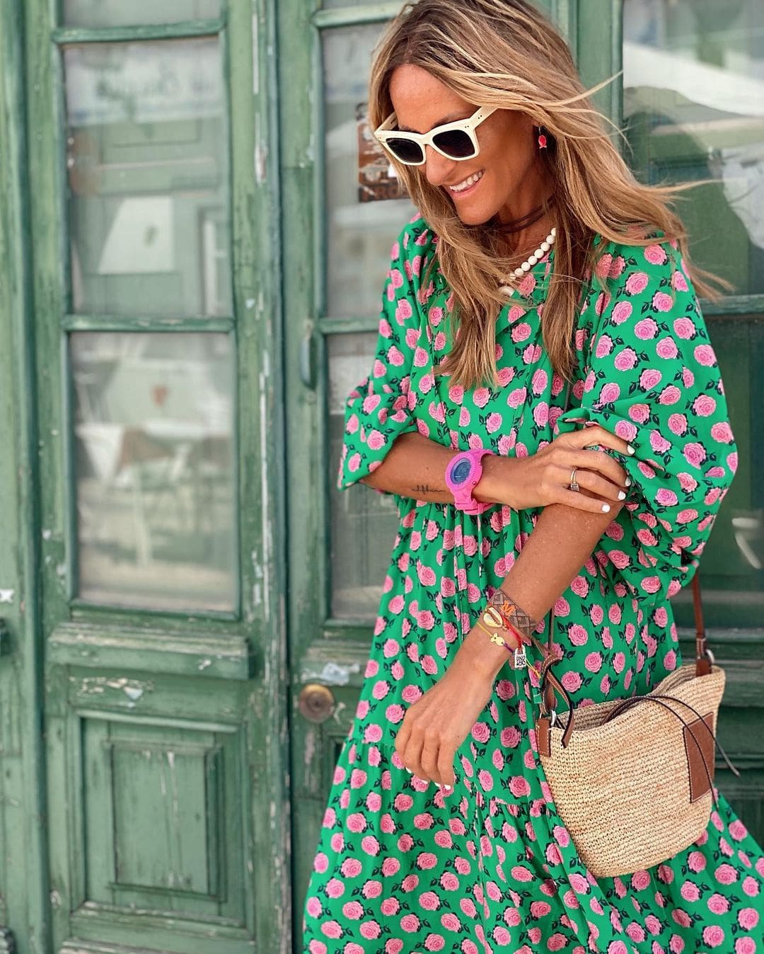 Vestido maxi de verano escalonado para mujer