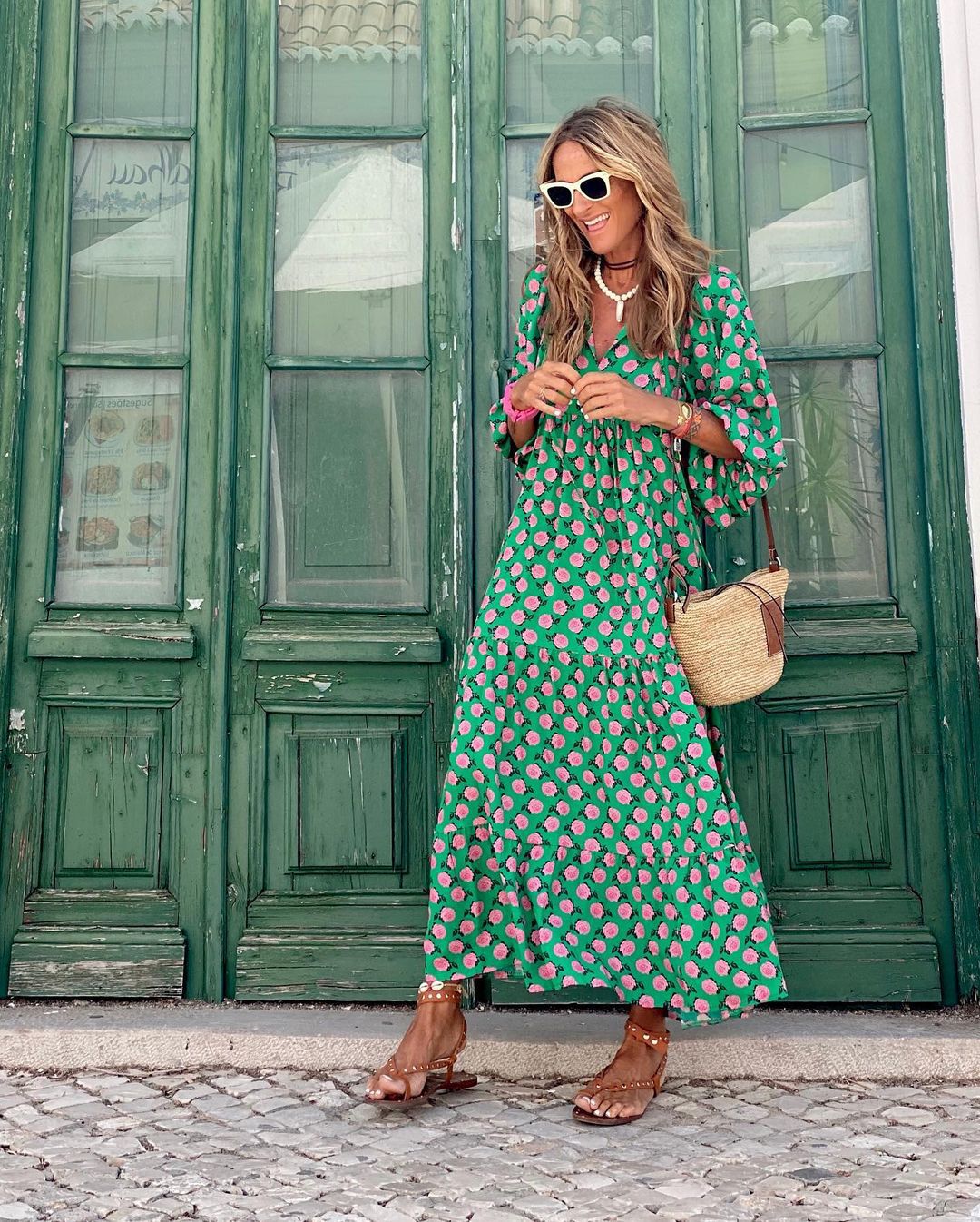 Vestido maxi de verano escalonado para mujer