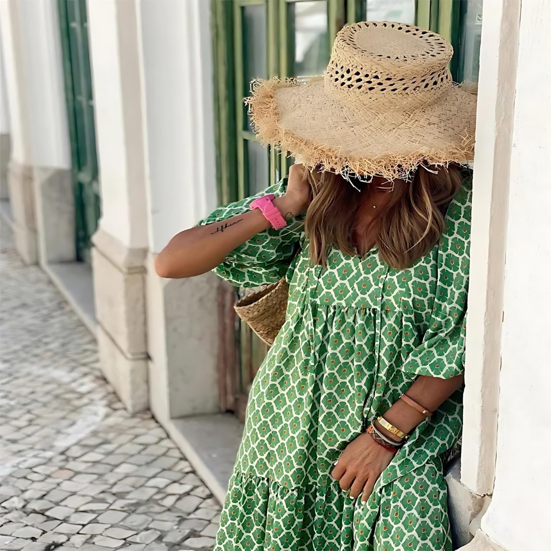 Vestido maxi de verano escalonado para mujer