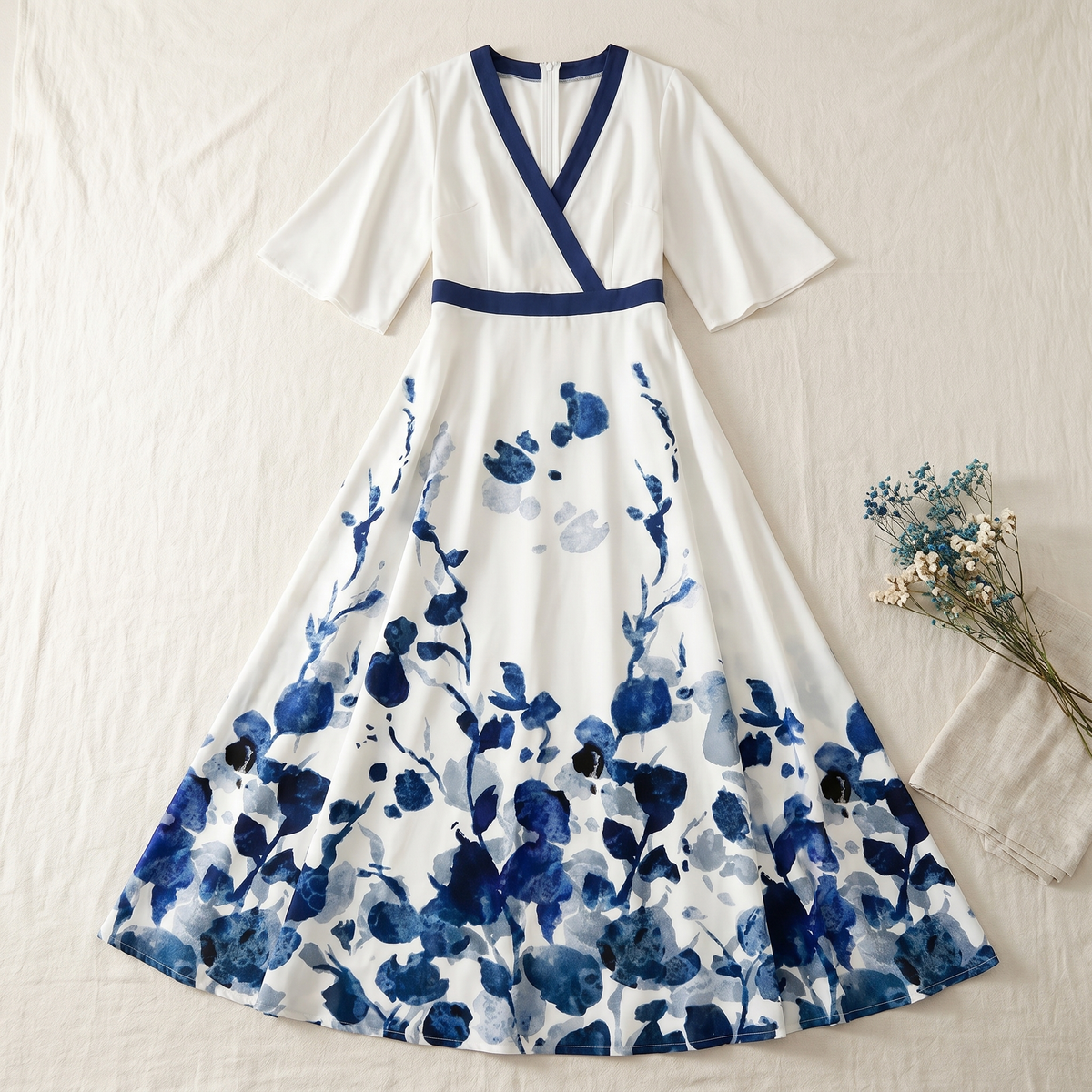 Vestido maxi floral para mujer | Vestido de verano ligero de corte vaporoso