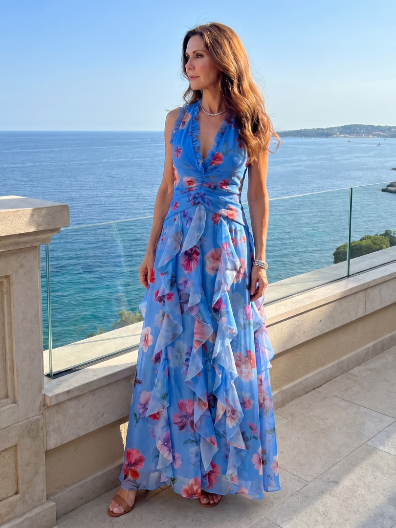 Vestido maxi para mujer con cuello halter