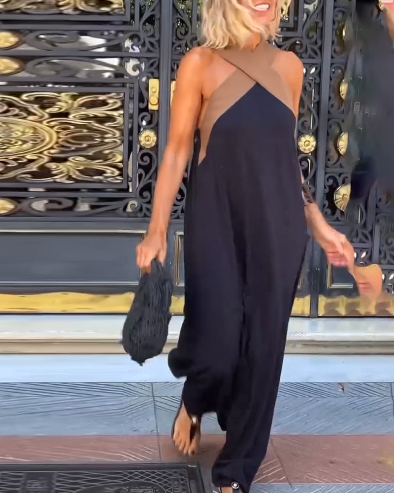 Vestido maxi sin mangas de corte en A para mujer