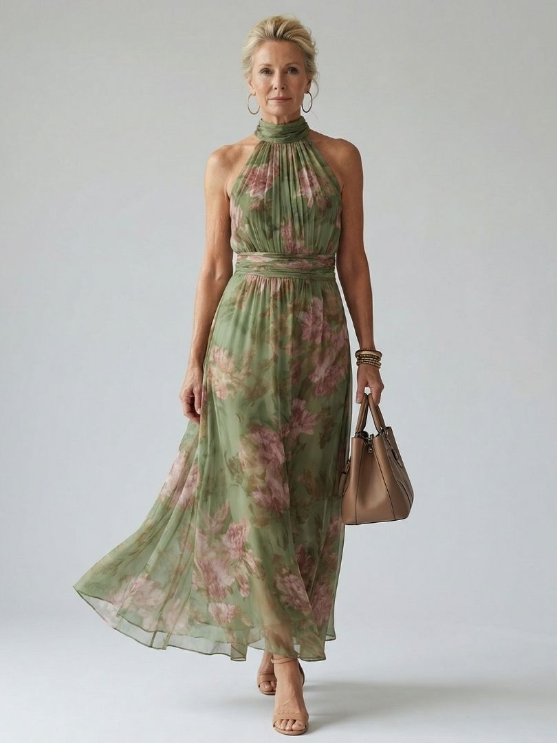 Vestido maxi sin mangas para mujer