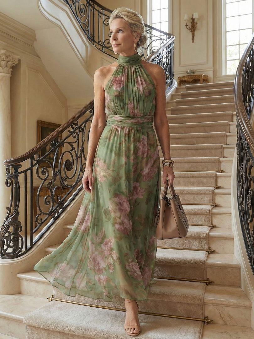 Vestido maxi sin mangas para mujer