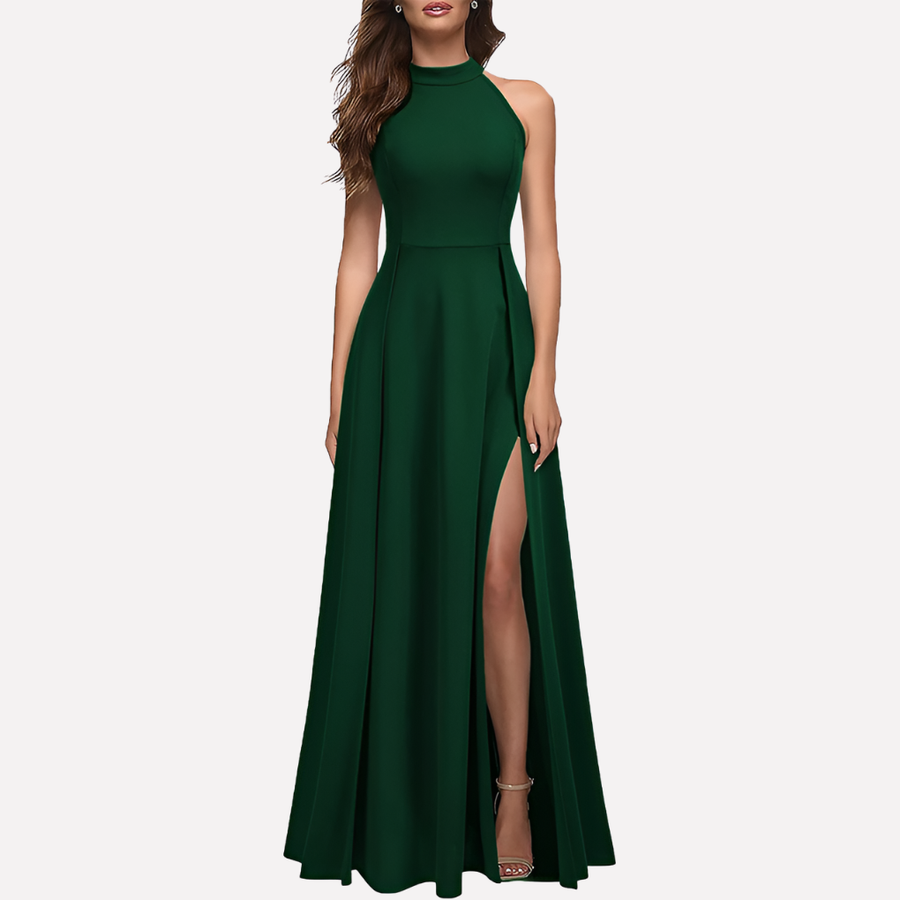 Vestido maxi sin mangas para mujer en corte evasé