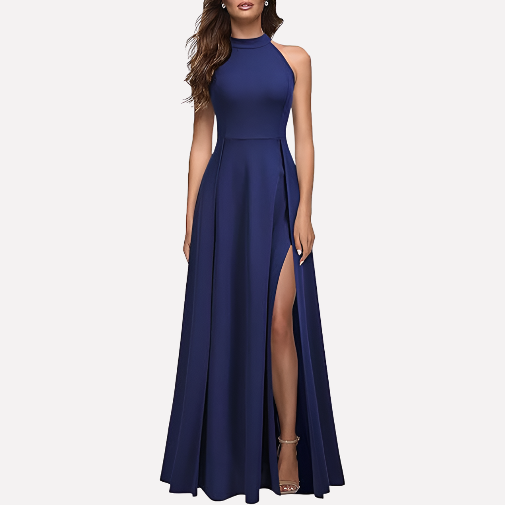 Vestido maxi sin mangas para mujer en corte evasé