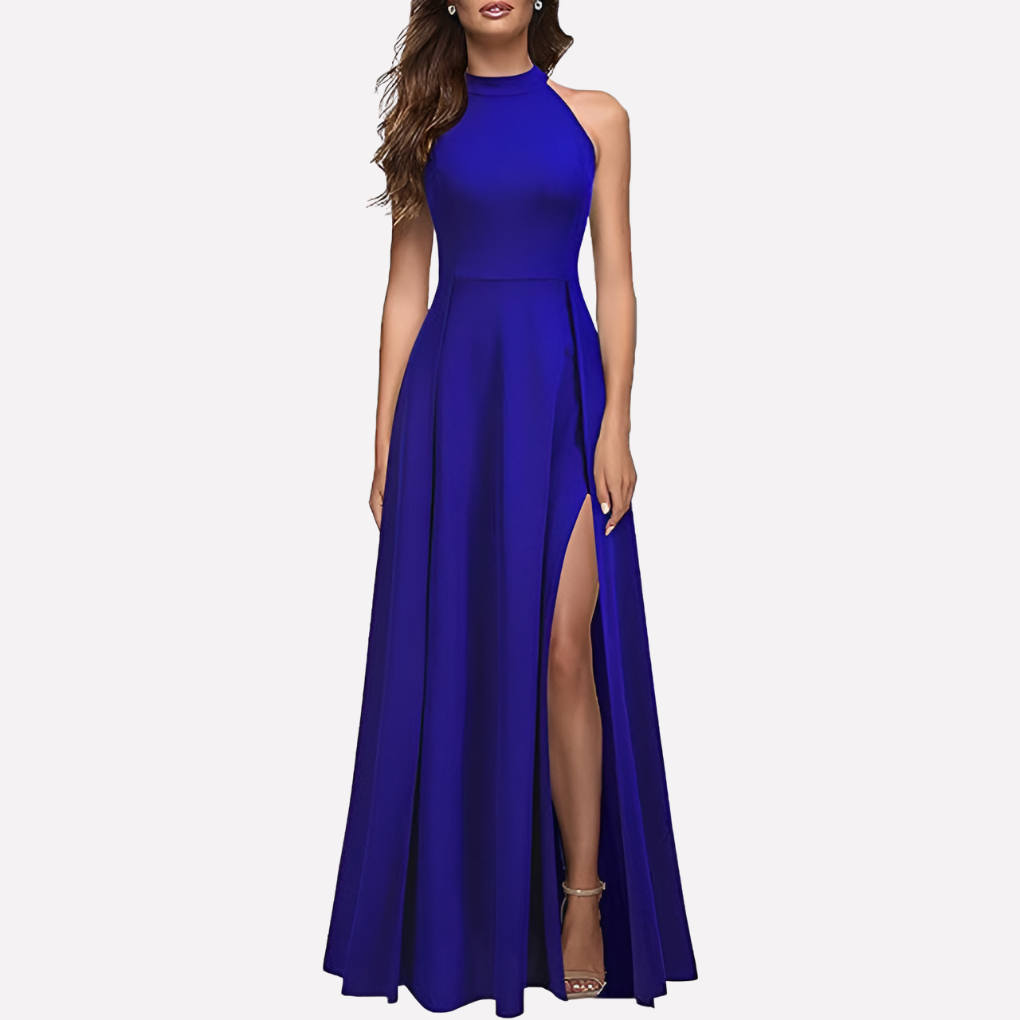 Vestido maxi sin mangas para mujer en corte evasé