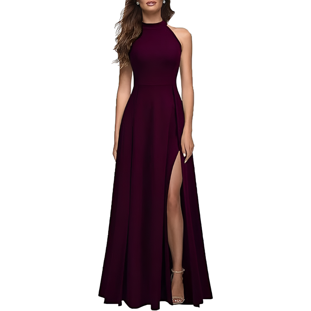 Vestido maxi sin mangas para mujer en corte evasé