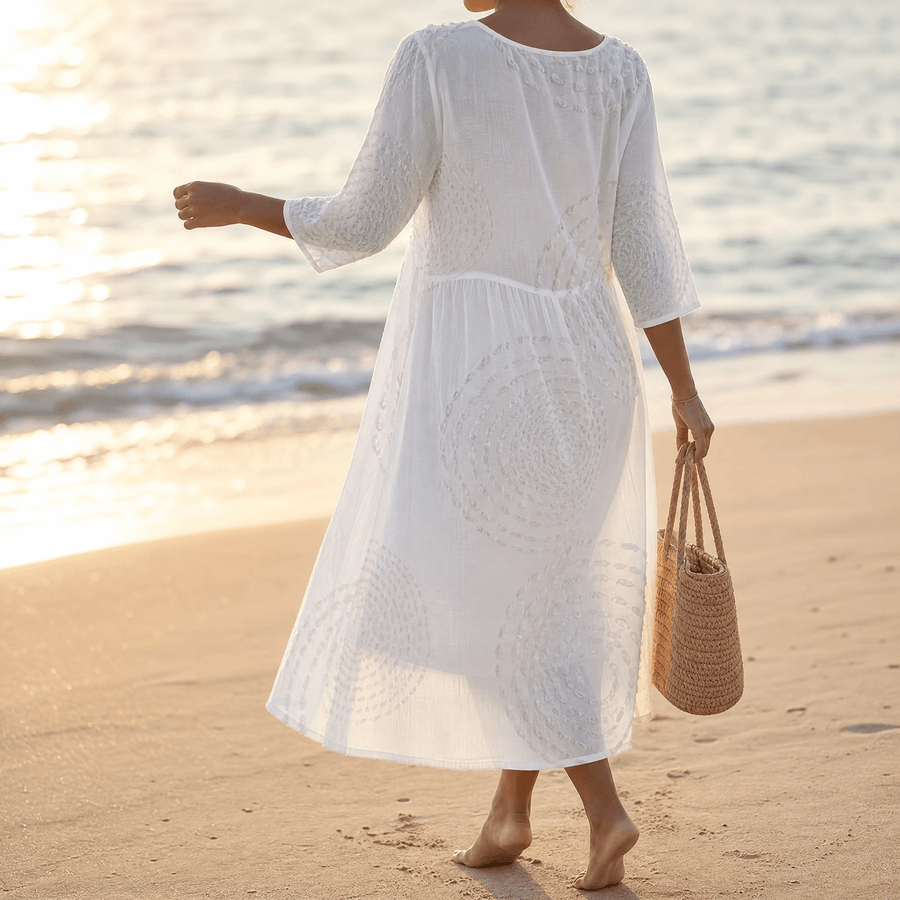 Vestido Midi con Textura en Relieve