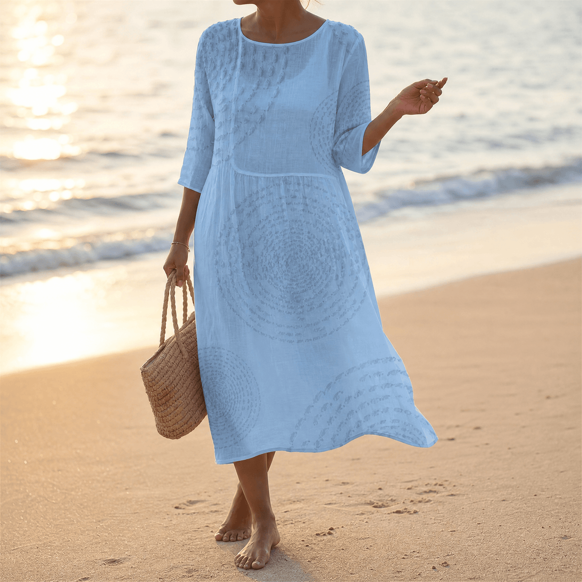 Vestido Midi con Textura en Relieve