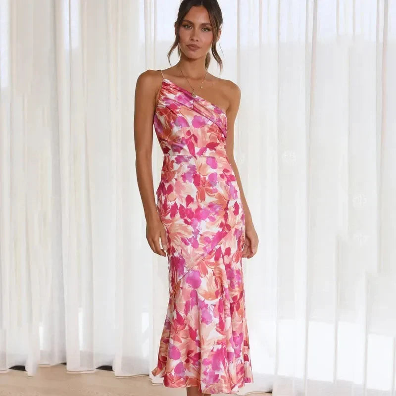 Vestido Midi Floral Asimétrico Elegante para Cualquier Ocasión