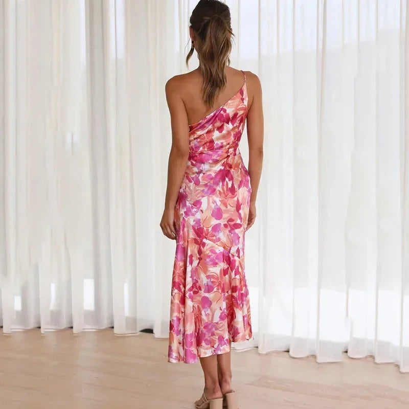 Vestido Midi Floral Asimétrico Elegante para Cualquier Ocasión