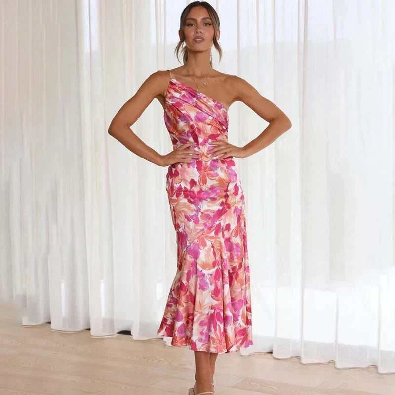 Vestido Midi Floral Asimétrico Elegante para Cualquier Ocasión